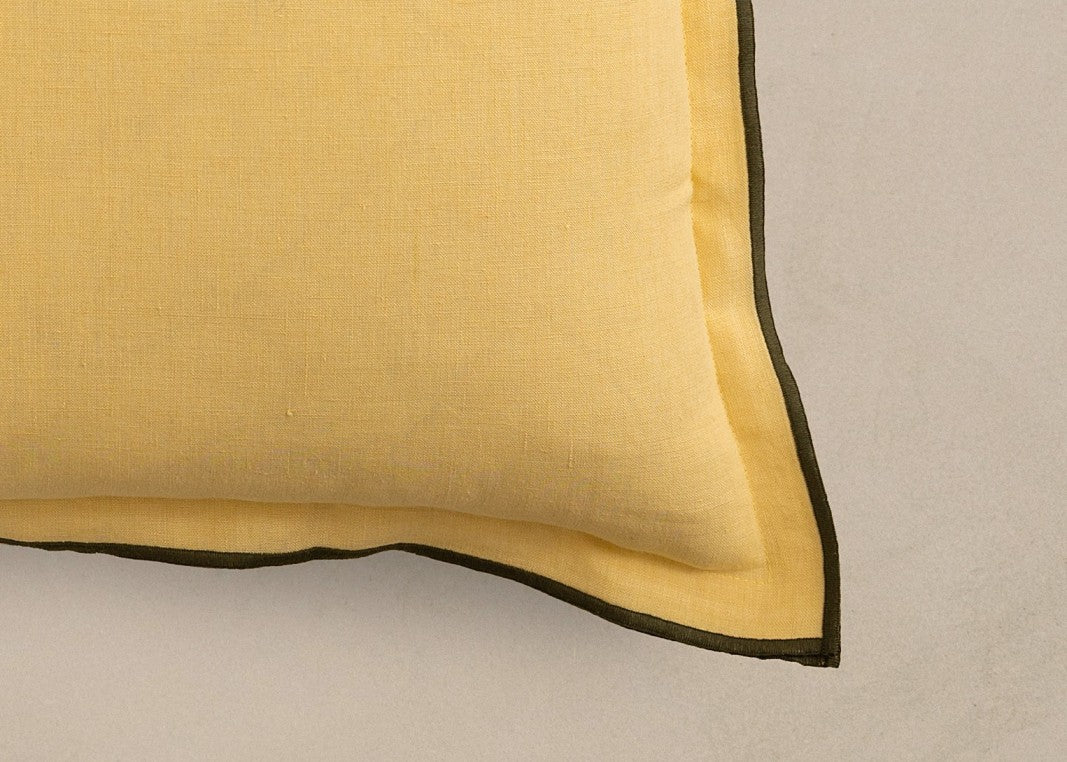 Linen Green Needled Cushion Cover
