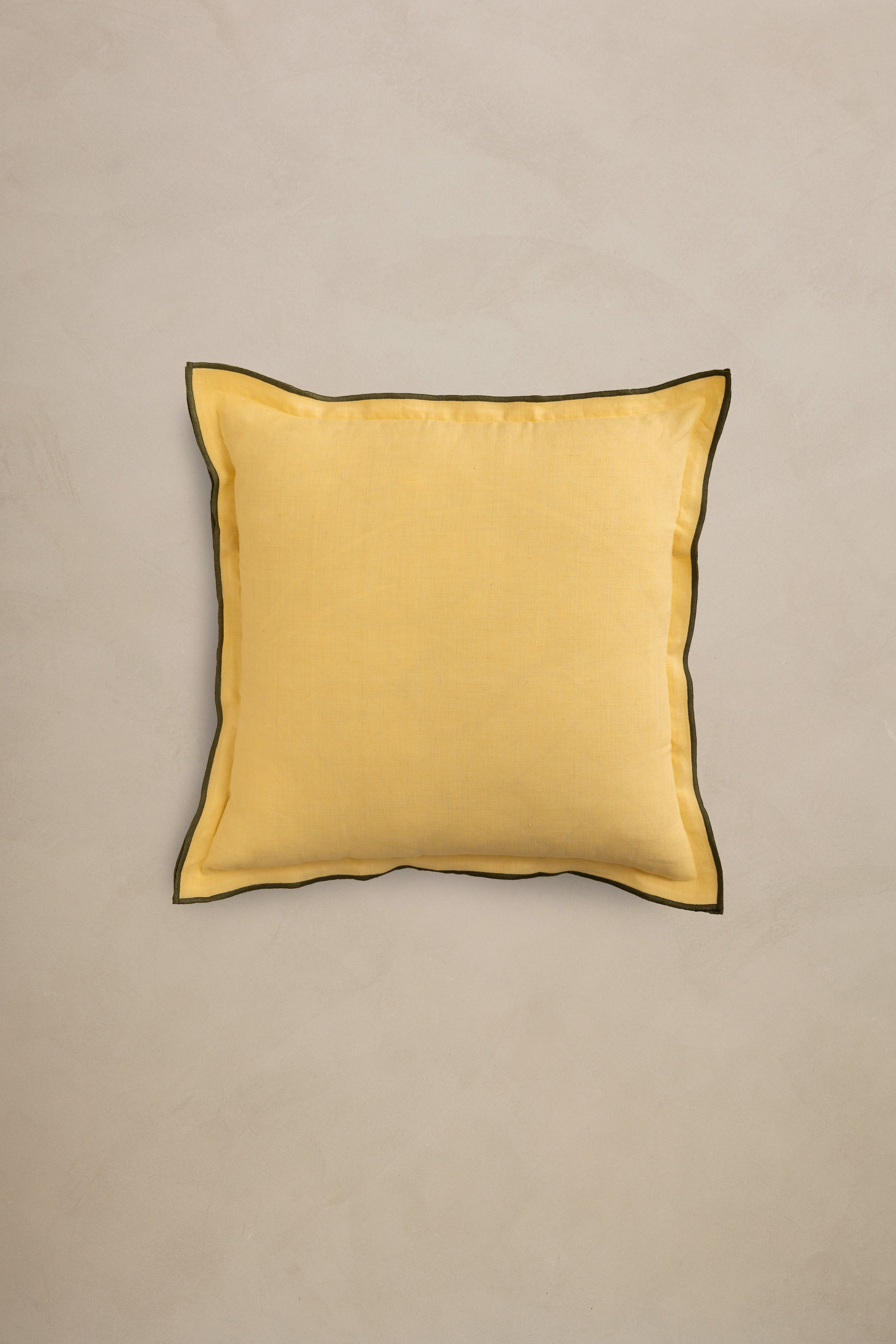 Linen Green Needled Cushion Cover