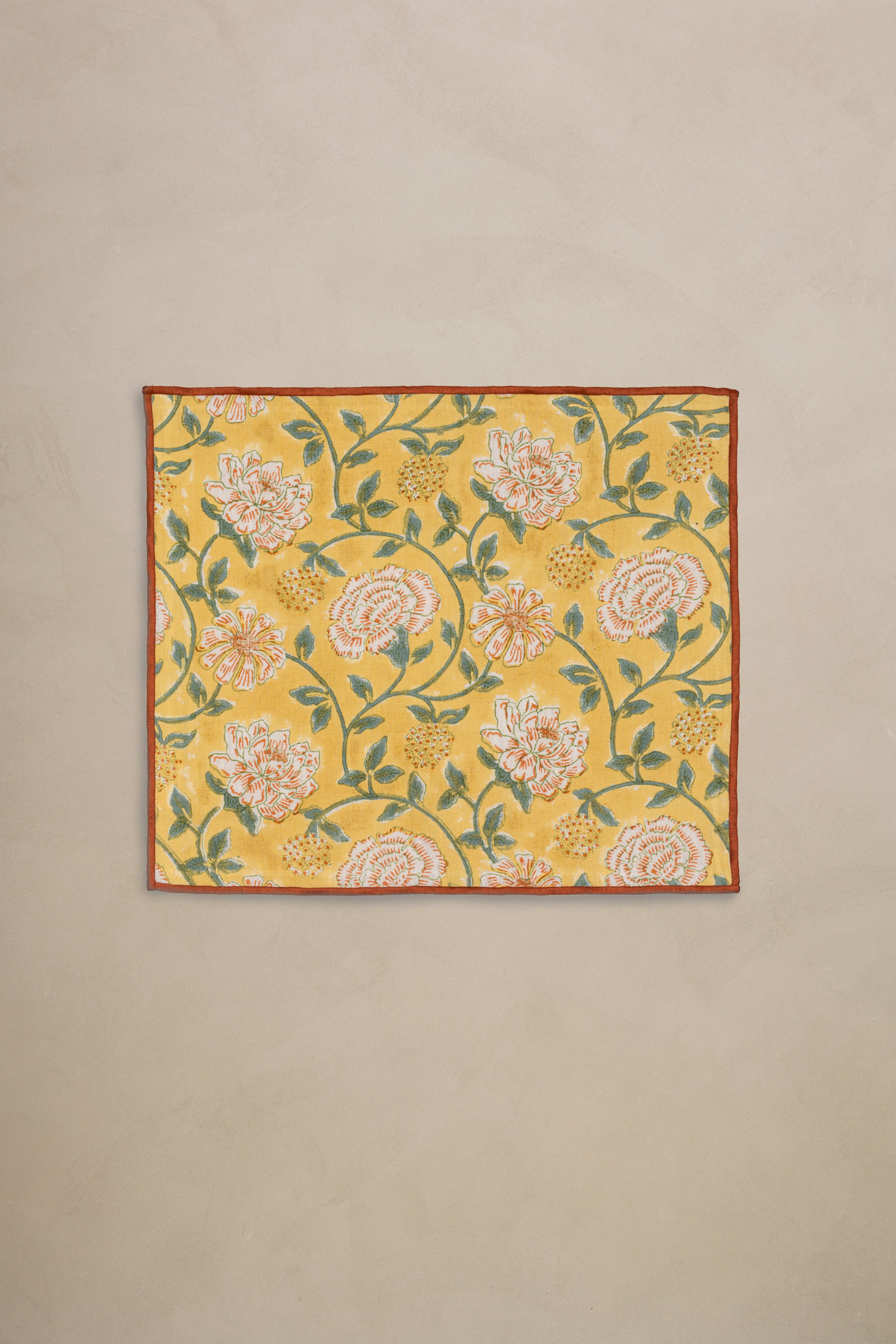 Linen Dahlia Placemat Set