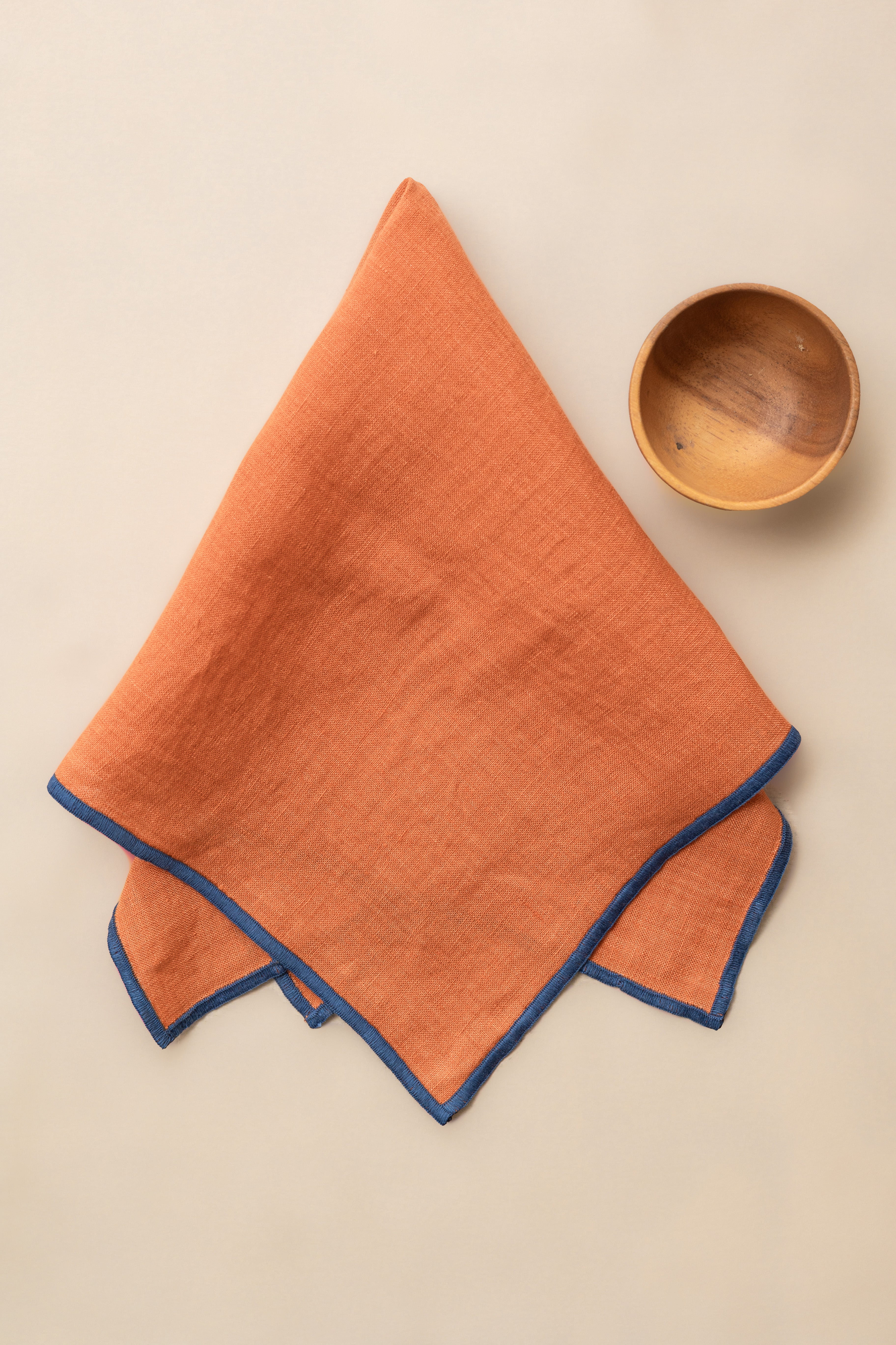 Linen Blue Needled Napkin Set