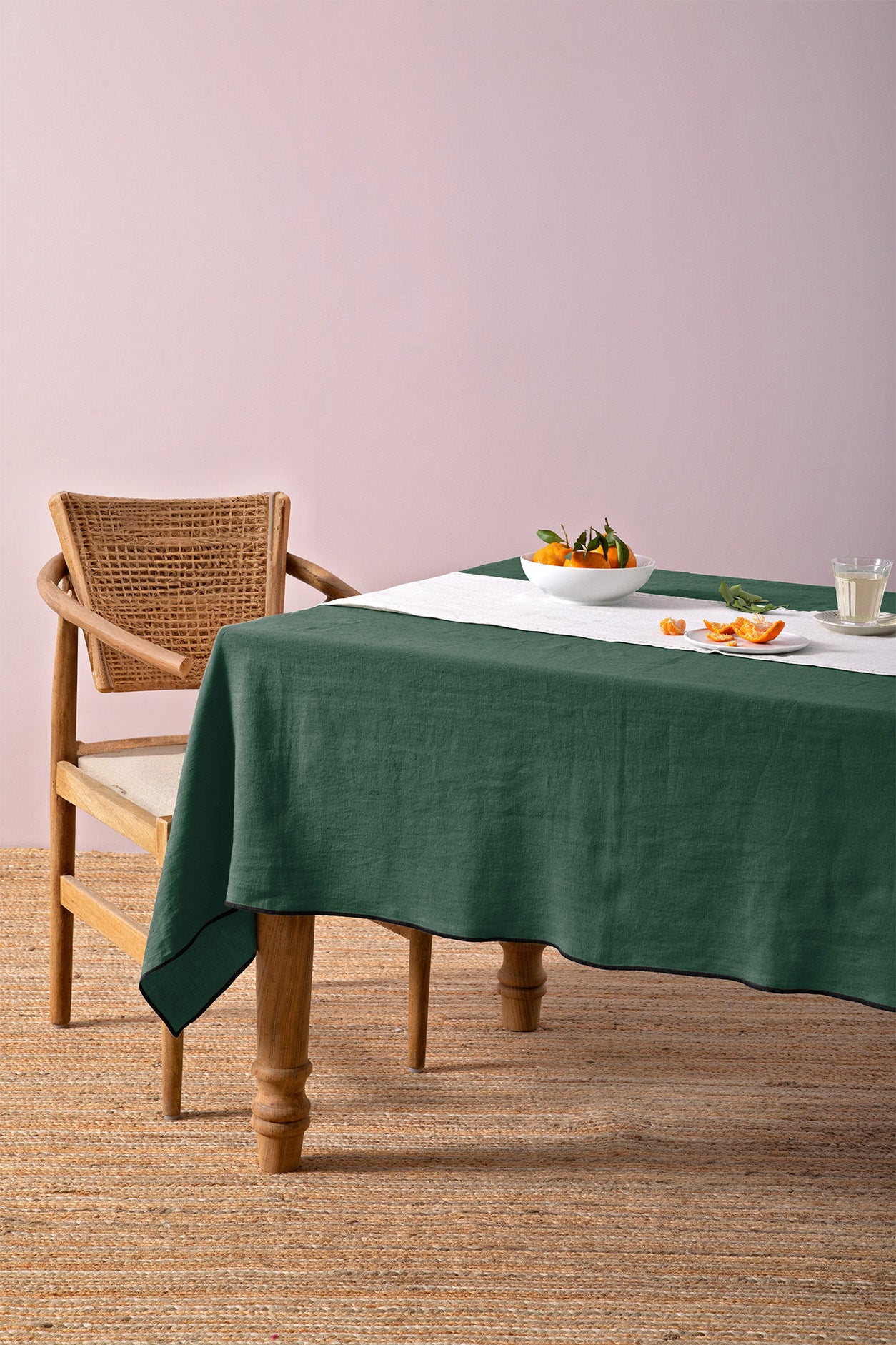 Linen Black Needled Tablecloth