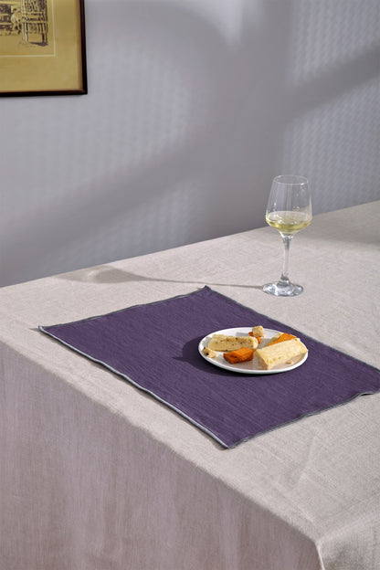 Linen Grey Needled Placemat Set