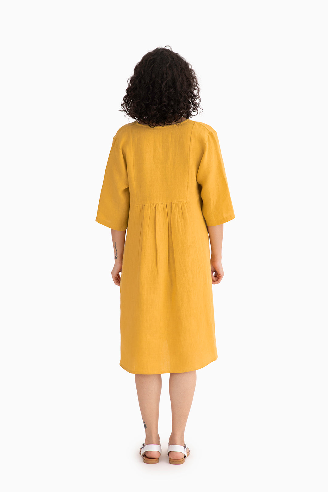 Linen Citrus Midi Dress