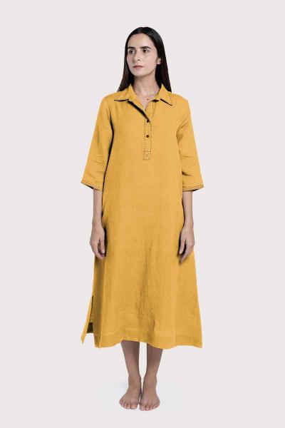 Linen Petunia Shirt Dress