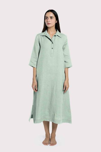 Linen Petunia Shirt Dress