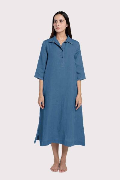 Linen Petunia Shirt Dress