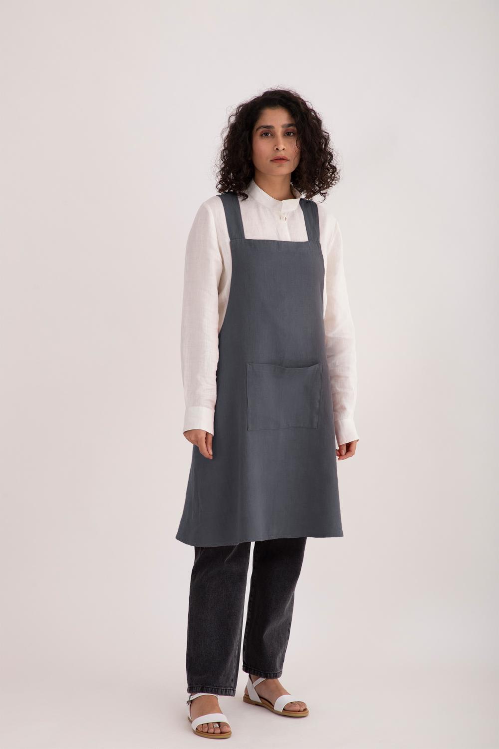 Linen Cross Back Apron