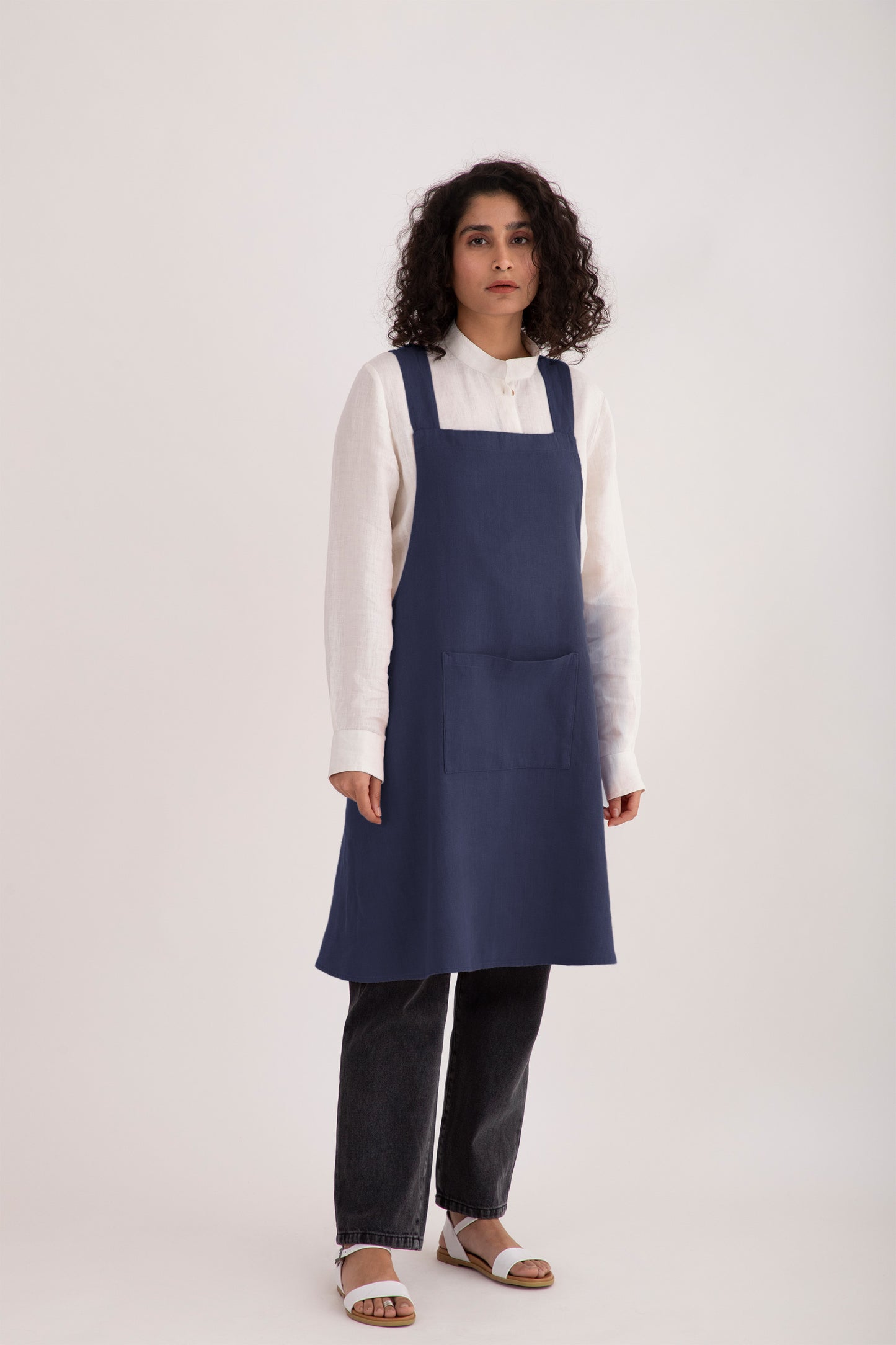 Linen Cross Back Apron