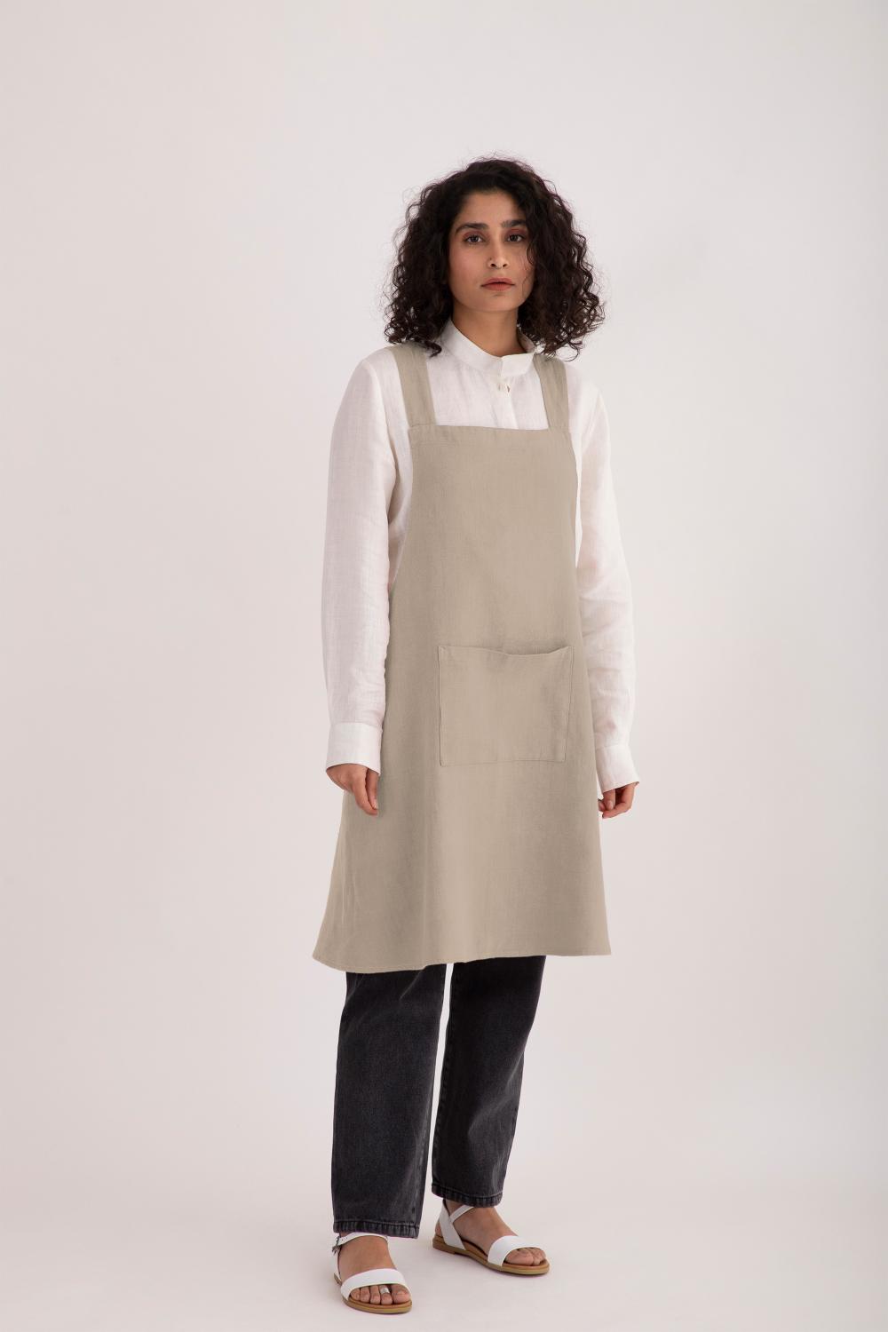 Linen Cross Back Apron