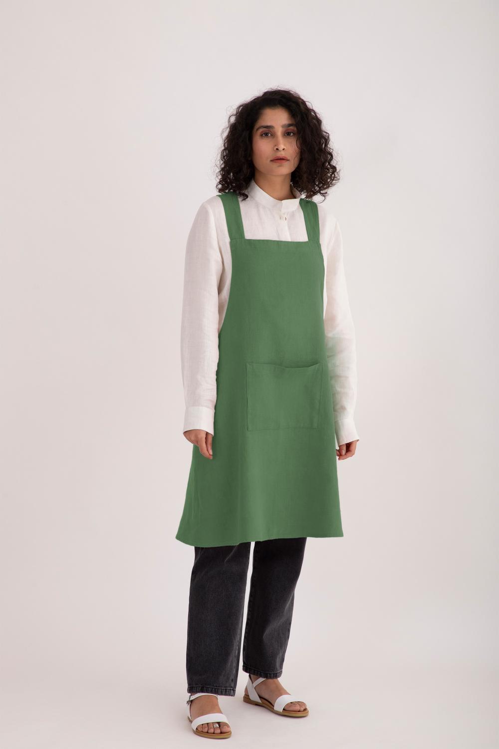 Linen Cross Back Apron