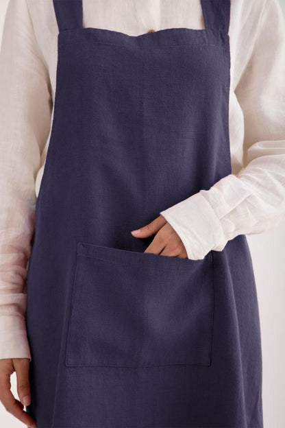 Linen Cross Back Apron