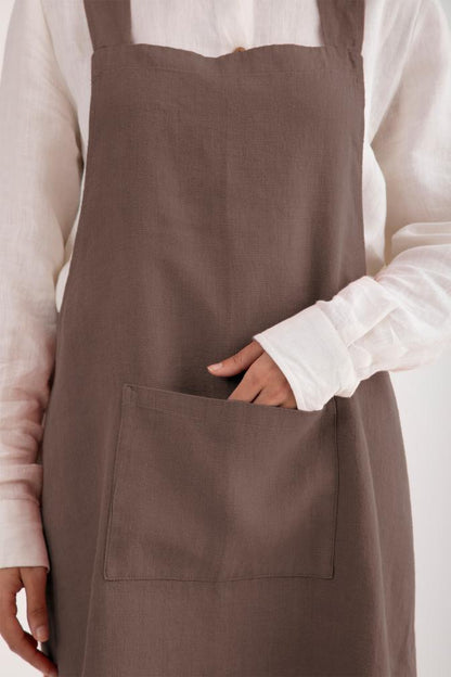 Linen Cross Back Apron