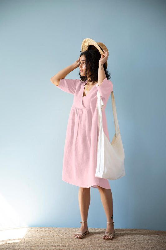 Linen Citrus Midi Dress