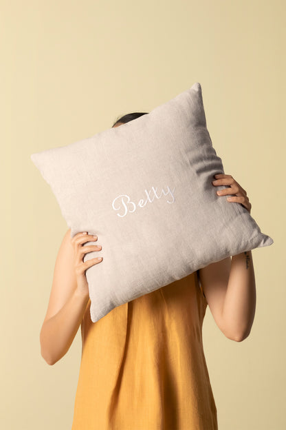 Linen Personalized Cushion Cover