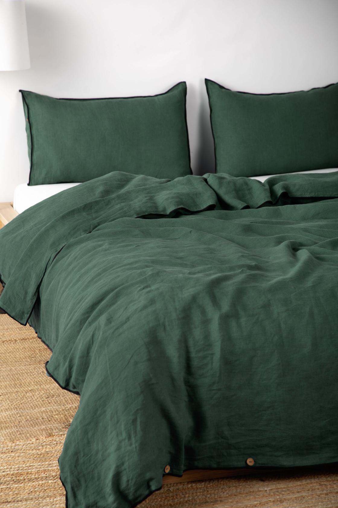 Linen Black Needled Duvet Cover