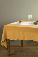 Linen Black Needled Tablecloth