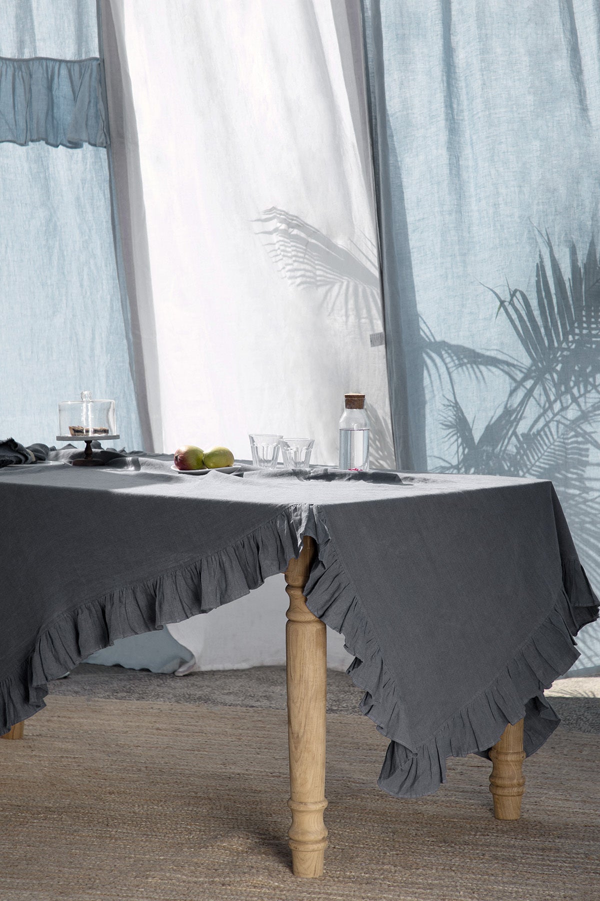 Linen Ruffle Medley Tablecloth