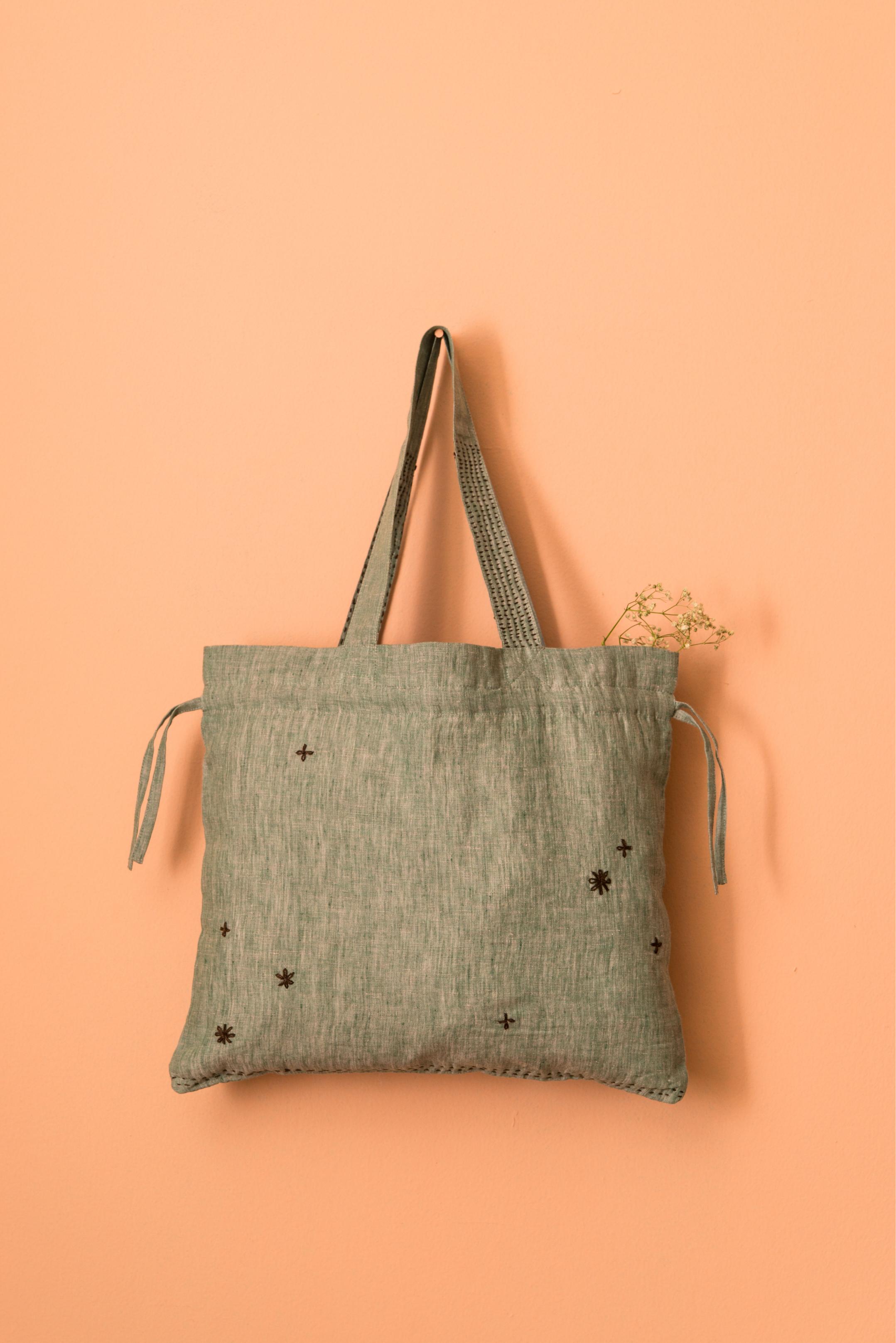 Linen Affair Drawstring Bag