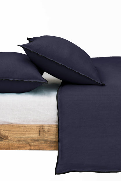 Linen Black Needled Duvet Cover