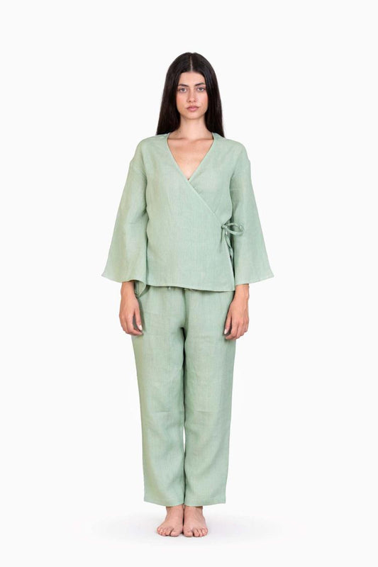 Linen Clarissa Co-ord Set-Sage Green