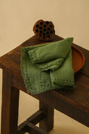 Linen Fringe Me Kantha Napkin Set