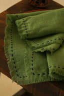 Linen Fringe Me Kantha Napkin Set