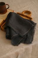 Linen Fringe Me Kantha Napkin Set