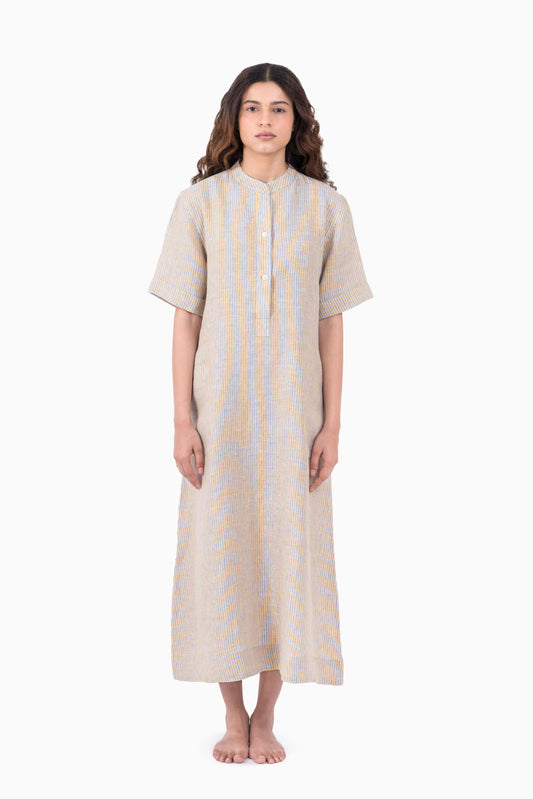 Linen Rosette Dress