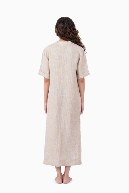 Linen Rosette Dress