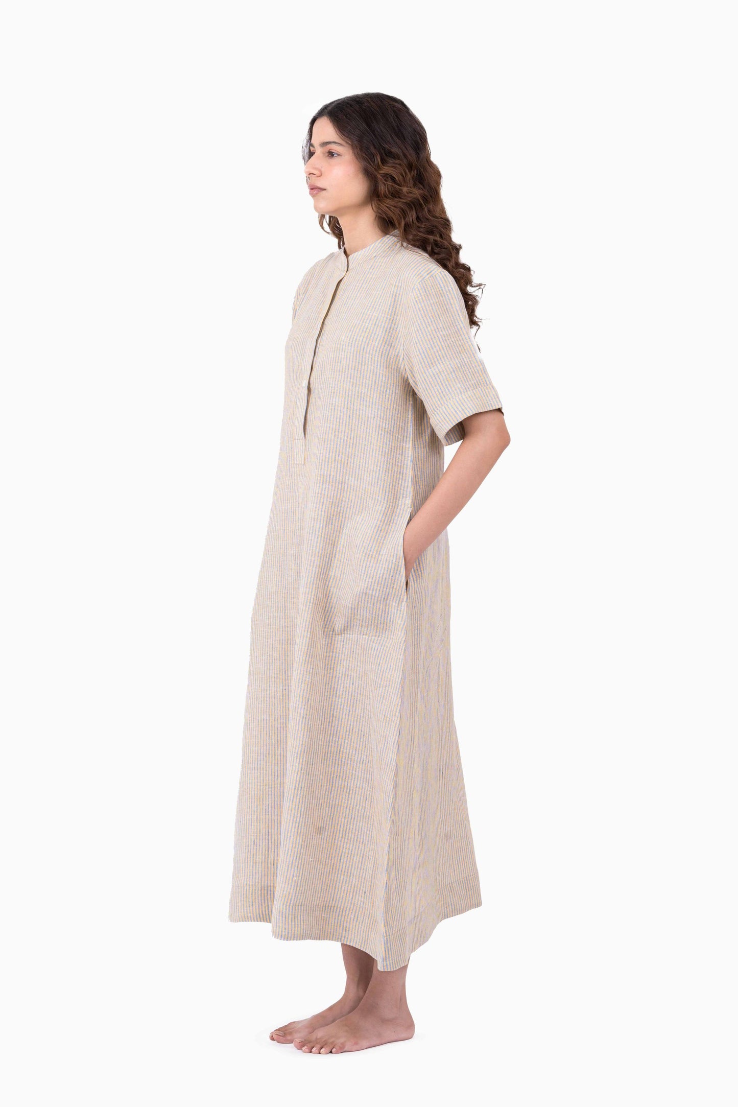 Linen Rosette Dress