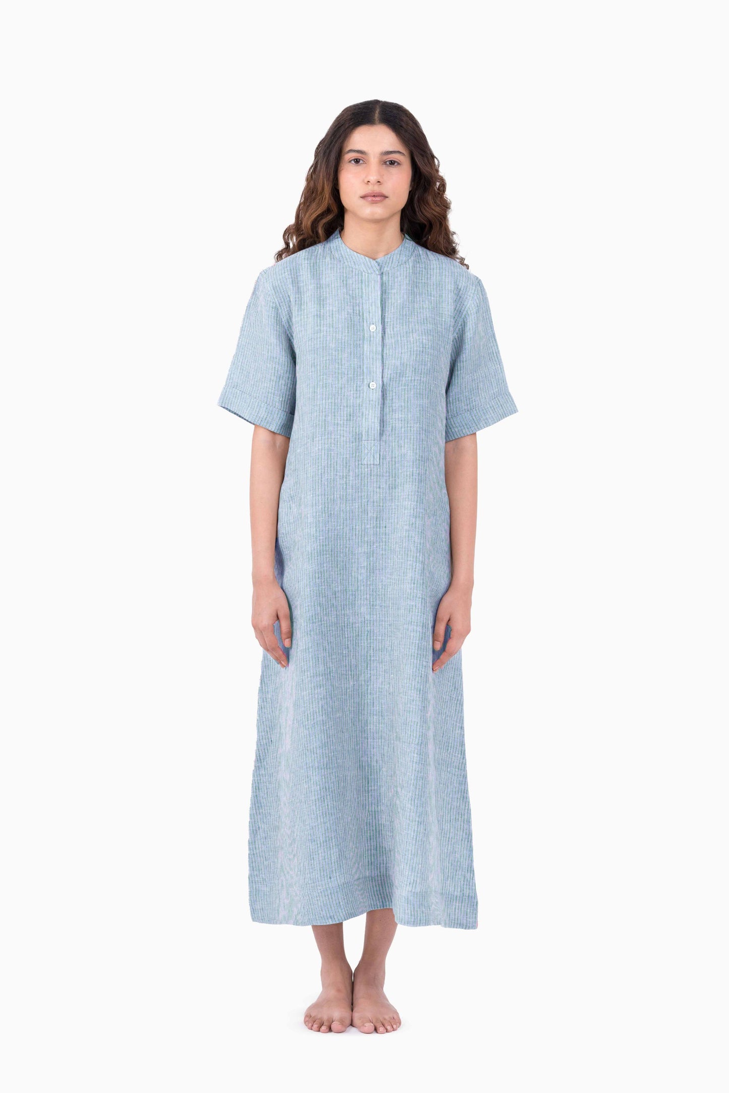 Linen Rosette Dress