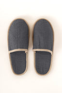 Linen Natural Piping Slippers