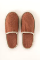 Linen Natural Piping Slippers
