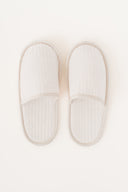 Linen White Piping Slippers