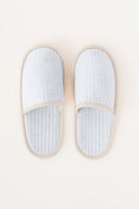 Linen White Piping Slippers