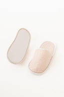 Linen White Piping Slippers