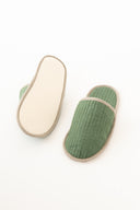 Linen Natural Piping Slippers