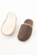 Linen Natural Piping Slippers