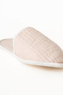 Linen White Piping Slippers