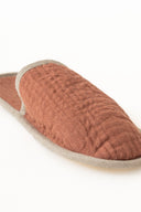 Linen Natural Piping Slippers
