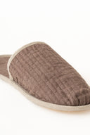 Linen Natural Piping Slippers