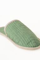 Linen Natural Piping Slippers