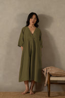 Linen Citrus Midi Dress