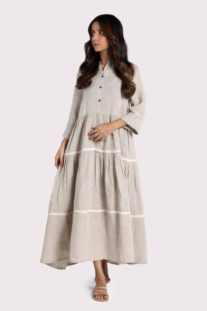 Linen Eve Maxi Dress-Sunburnt Yellow