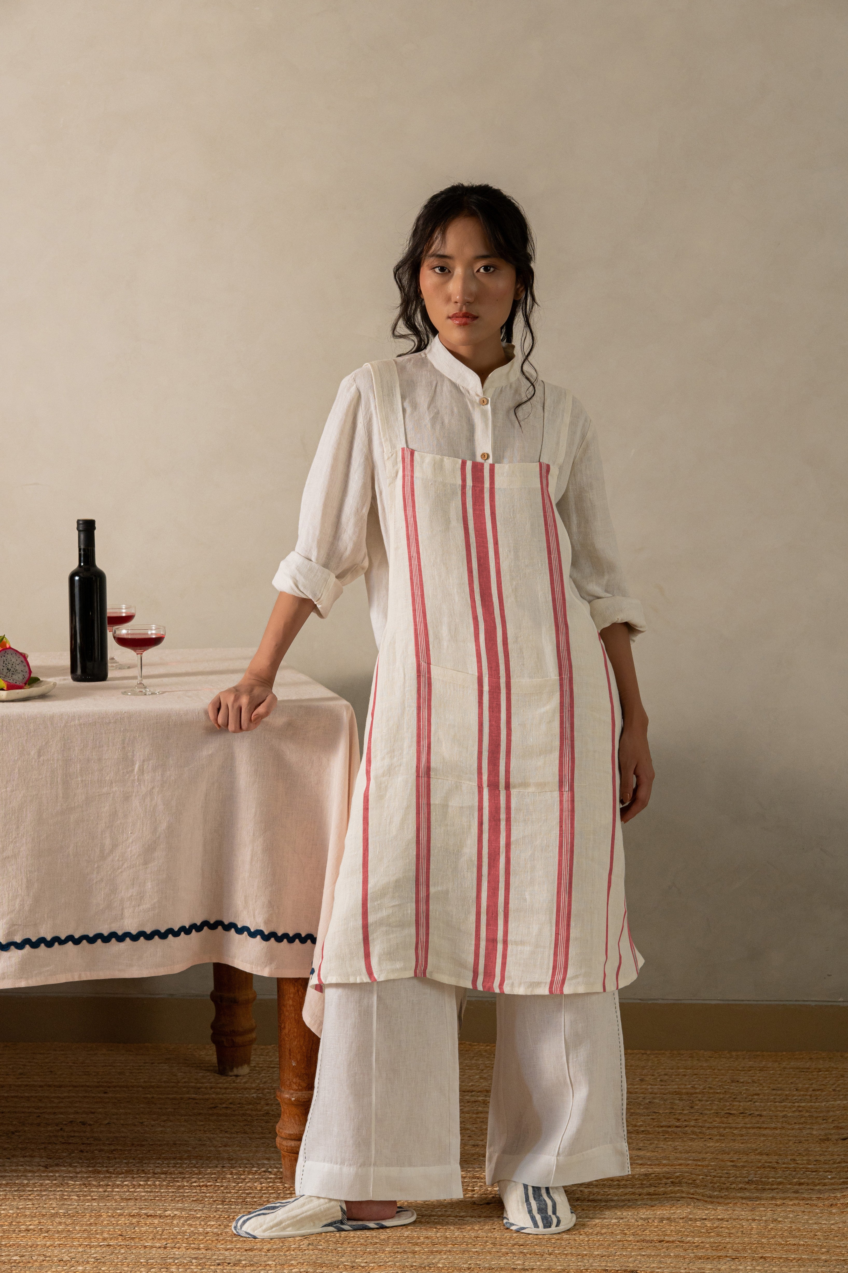 Linen Denise Cross Back Apron