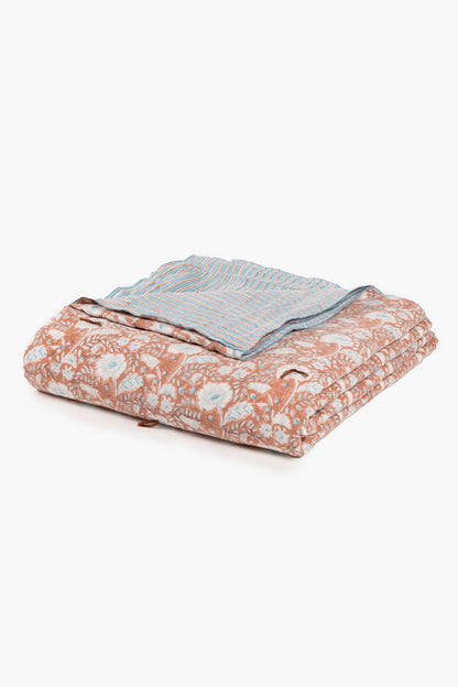 Linen Mabel Hand Tucked Quilt