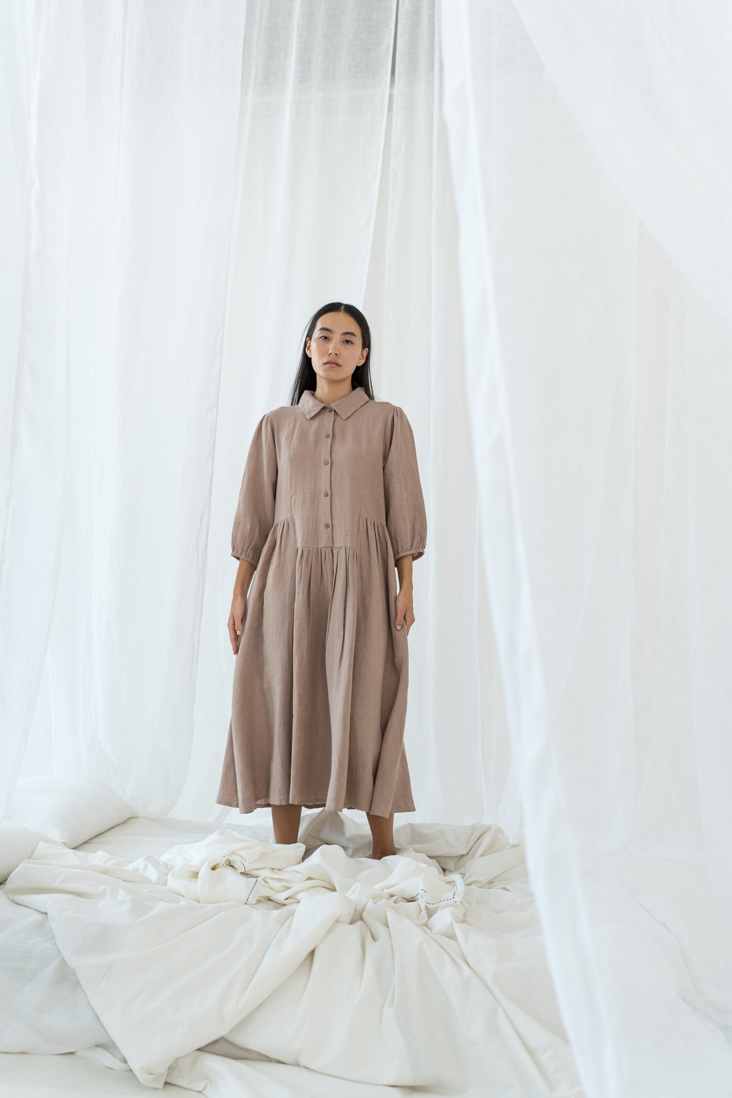 Linen Magnolia Dress