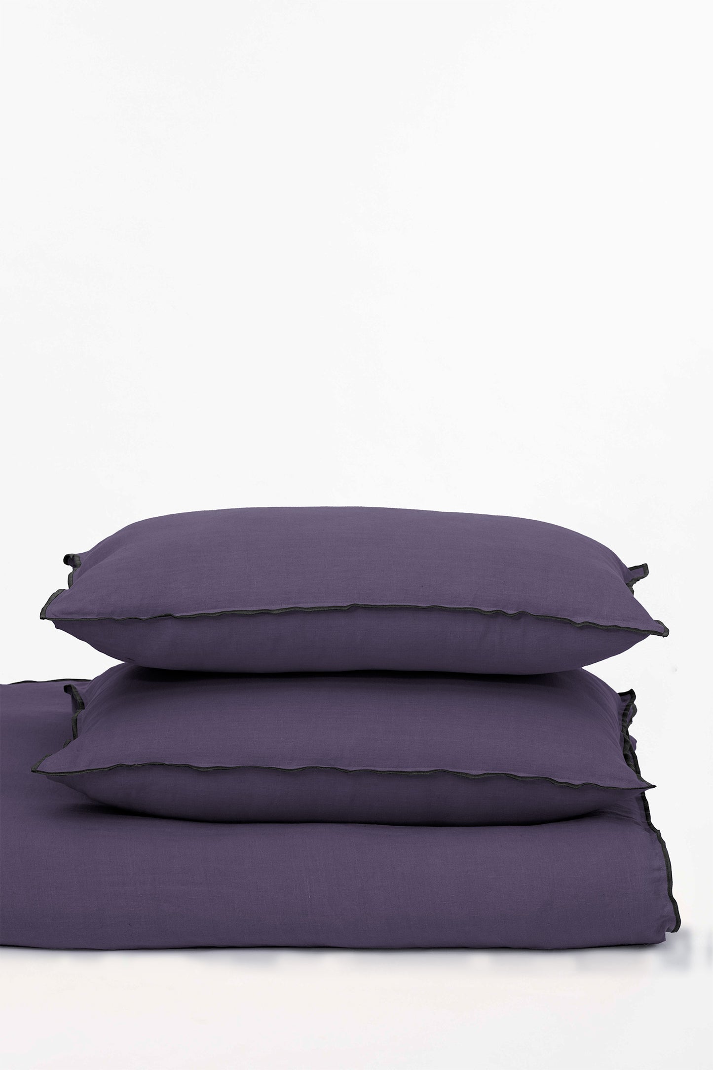 Linen Black Needled Duvet Cover Set