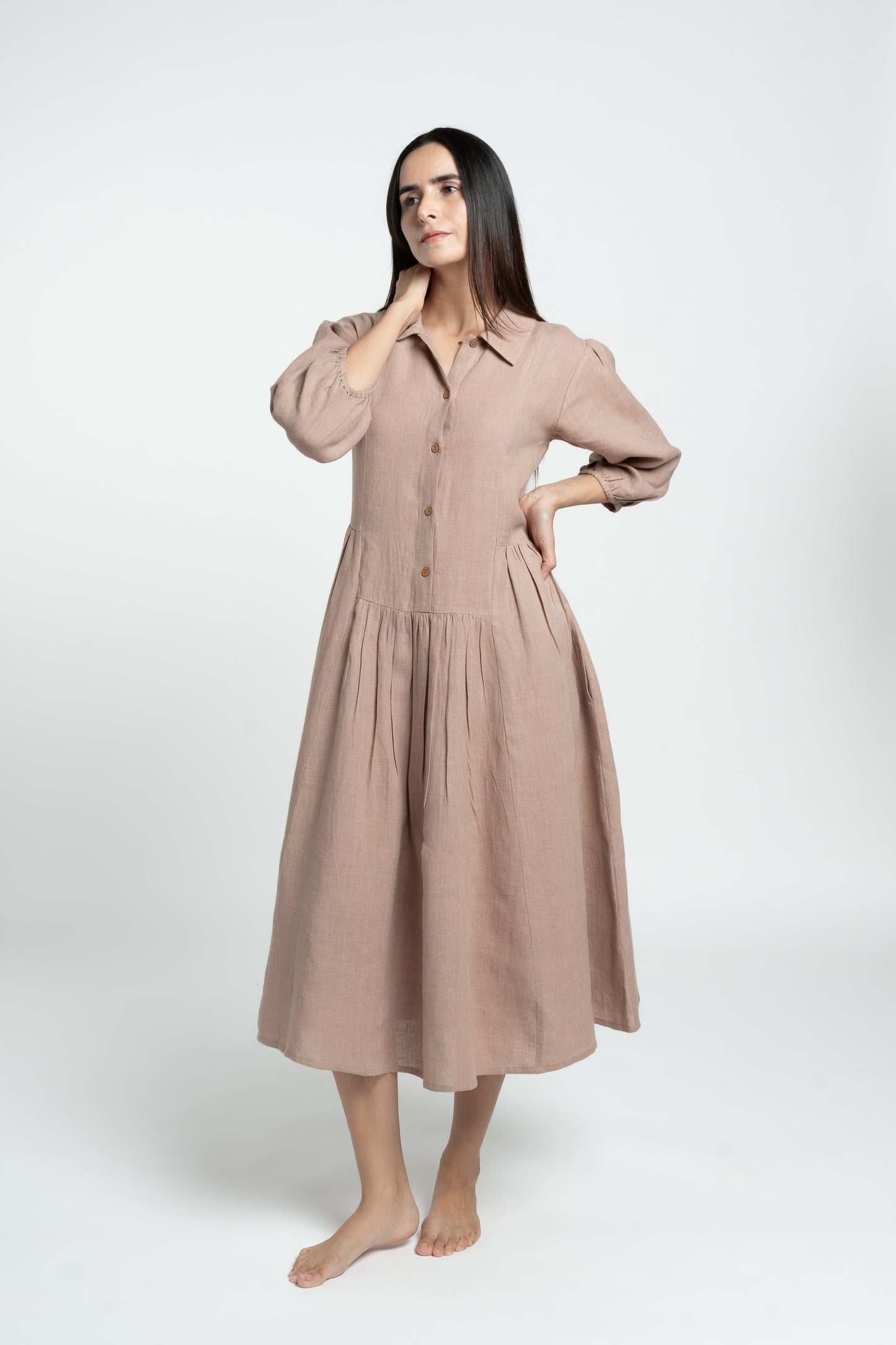 Linen Magnolia Dress