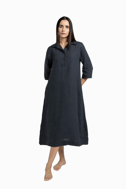 Linen Petunia Shirt Dress